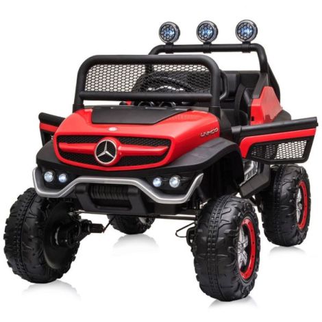 Masinuta electrica Chipolino OffRoad Mercedes Unimog cu scaun din piele si roti EVA red - imagine 11
